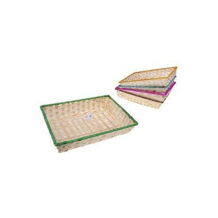 PANERA BAMBU RECTANGULAR CENEMA MEDIA RIBETES COLORES