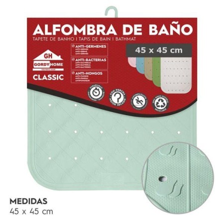 ALFOMBRA BAÑO DUCHA 45X45 CMS VERDE