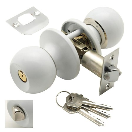 POMO BOLA  BLANCO 60/70MM LLAVE-CONDENA INTHER