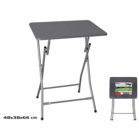 MESA PLEGABLE CAMPING 48X38X66 CMS GRIS