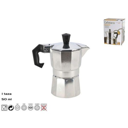 1 TAZA CAFETERA ALUMINIO CLASICA ITALIANA 50 ML PARA GAS,VITRO,ELECTRIC,HALOGENA