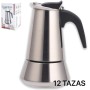 12 TAZAS CAFETERA EXPRES ACERO INOXIDABLE PARA INDUCCION CUPERINOX