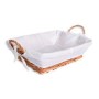 CESTO PANERA RECTANGULAR MIMBRE CON ASAS COLOR MIEL CON FORRO BLANCO