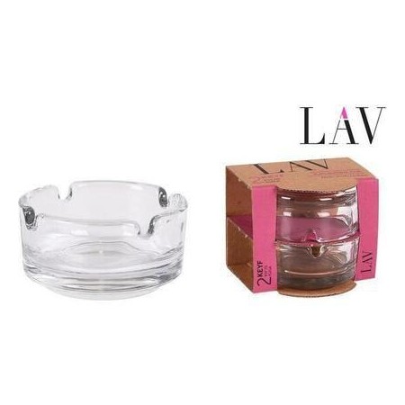 *UNIDAD* CENICERO REDONDO CRISTAL TRANSPARENTE  7,5 CMS KEY LAV