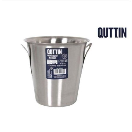 CUBITERA CUBO HIELO CON ASASACERO INOX 22 CMS X 21 CMS 5 LTS QUTTIN