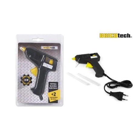 PISTOLA SILICONA PEGAMENTO CALIENTE 25 WATIOS REGALO 2 BARRA BRICOTECH