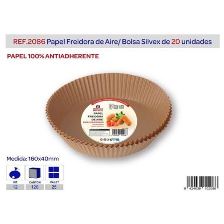 PAPEL FREIDORA DE AIRE ANTIADHERENTE 160X40 SILICONADO BOLSA 20 UNIDADES