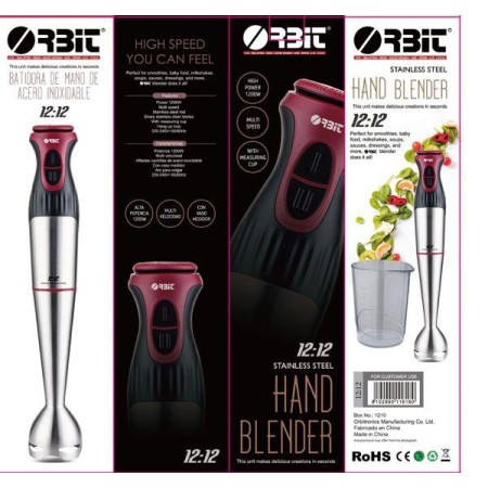 BATIDORA PROFESIONAL DE MANO ACERO INOXIDABLE DESMONTABLE,POTENTE, 1200 WATIOS REGULABLE ORBIT