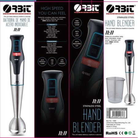 BATIDORA DE MANO SEMIPROFESIONAL ACERO INOX1200 WATIOS,REGULABLE,ALTA POTENCIA,ORBIT