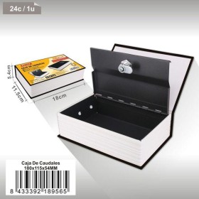 CAJA CAUDALES ESCONDIDA EN LIBRO 18X11,5X5,4 CMS CON CERRADURA Y ASA 