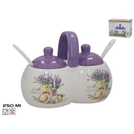 AZUCARERO-SALERO CON CUCHARA 250 ML ROSA DOLOMITA