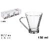 *UNIDAD* 150 ML TAZA CRISTAL CAFE CON LECHE ASA METAL