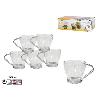 *UNIDAD*TAZA CAFE 85 ML CRISTAL TRANSPARENTE CON ASA METAL L2503/BH6