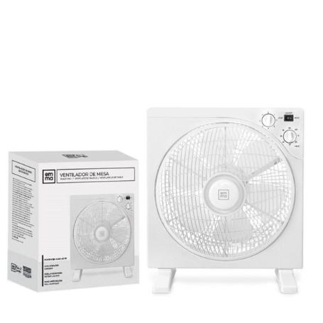 EMMA VENTILADOR DE MESA SILENCIOSO CUADRADO BLANCO 22 CMS 45 WATIOS
