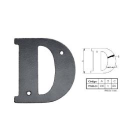 LETRA D FORJA NEGRA 100 MM CON TORNILLO