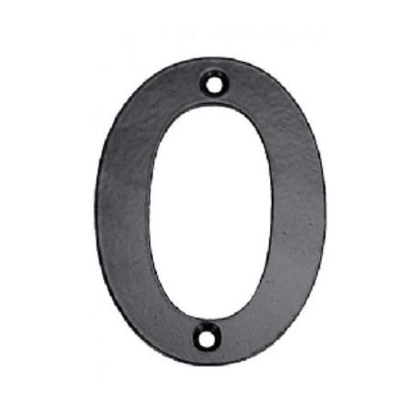 NUMERO 0 CERO HIERRO FORJA NEGRA 100 MM