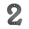 NUMERO 2 DOS HIERRO FORJA NEGRA 100 MM CON TORNILLOS