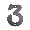NUMERO 3 TRES HIERRO FORJA NEGRA 100 MM CON TORNILLOS