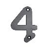 NUMERO 4 CUATRO HIERRO FORJA NEGRA 100 MM CON TORNILLOS