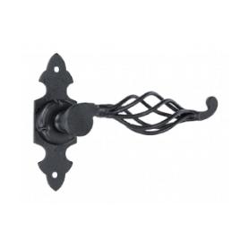 JUEGO MANILLA MANIVELA FORJA NEGRA FAROLILLO PLACA 110X40 MM 73121