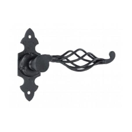 JUEGO MANILLA MANIVELA FORJA NEGRA FAROLILLO PLACA 110X40 MM 73121