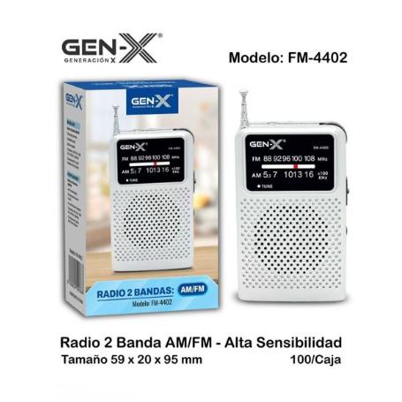RADIO EMERGENCIA 2 BANDAS AM-FM MD FM-4402 59X20X95 MM GEN-X