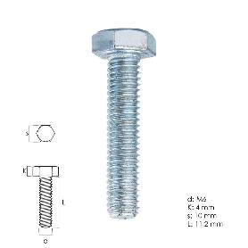 *CIENTO*DIN933 ZN 6.8 M6X50 TORNILLO CABEZA EXAGONAL