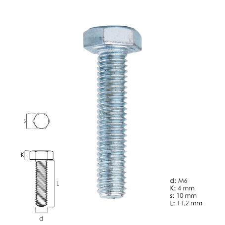 *CIENTO*DIN933 ZN 6.8 M6X50 TORNILLO CABEZA EXAGONAL