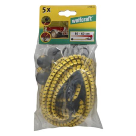 WOLFCRAFT  PULPO ELASTICO EXTENSOR DE LONAS CON BOLA Y GANCHO 60 CM 3294000