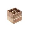 LEONE PORTACUBIERTOS 4 COMPARTIMENTOS MADERA DE ACACIA 15X15X15 CM