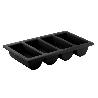 CONTENEDOR CUBERTERO CUBIERTOS 4 COMPARTIMENTOS GN 1/1 53X32CM NEGRO