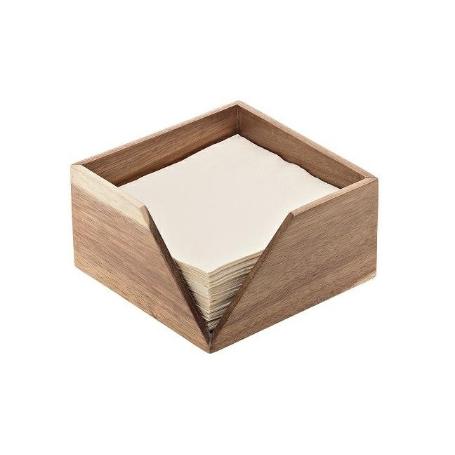 LEONE SERVILLETERO ACACIA 14X14X10 CM MADERA
