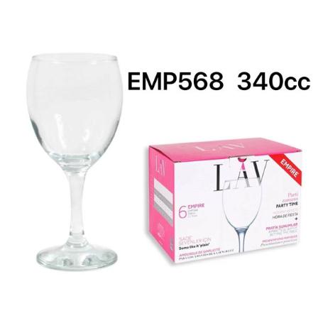 34 CLS COPA AGUA VINO EMPIRE LAV - CAJA 6 UNIDADES