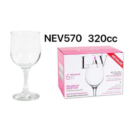 32 CLS COPA AGUA VINO NEVAKAR 320CC SIMILAR COPA LIRA -CAJA 6 UNIDADES
