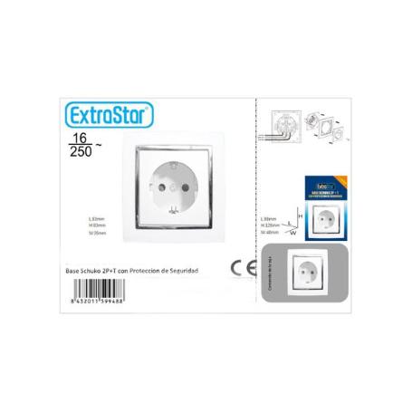 EXTRASTAR BASE ENCHUFE CROMO EMPOTRAR MATE