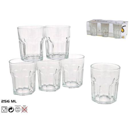 25,6 CLS VASOS AGUA 256 ML CRISTAL LUNA CAJA 6 UNIDADES
