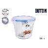 FIAMBRERA REDONDA CRISTAL CON TAPA HERMETICA CON VALVULA 13,5 CMS 700 ML QUTTIN