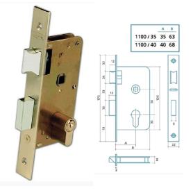EZCURRA CERRADURA 1100-40 LATONADA SIN CILINDRO