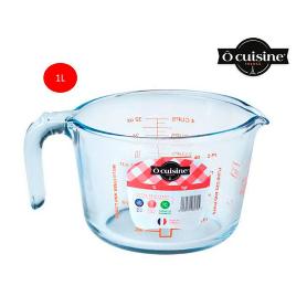 JARRA MEDIDORA VIDRIO TRANSPARENTE 1000 CC OCUISINE APTA PARA FRIGO Y MICRO