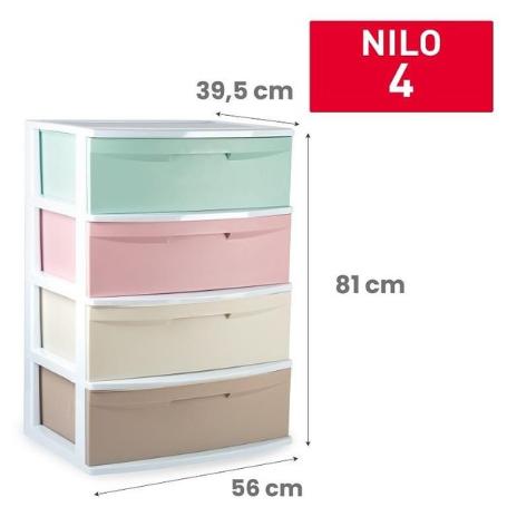 CAJONERA ARMARIO CLASIFICADOR NILO 4 CAJONES PLASTICOS 56X81X39,5 CMS  VRM
