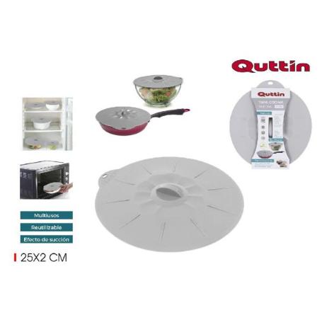 TAPA COCINA SILICONA 25 CMS MULTIUSOS APTA PARA MICROONDAS QUTTIN