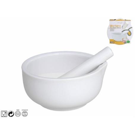 MORTERO PORCELANA BLANCO 14,5X15,5X7,2 CMS APTO PARA LIMPIEZA EN LAVAVAJILLAS