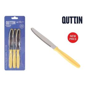 QUTTIN JUEGO 6 CUCHILLO SIERRA 10,5 CMS MANGO MARFIL
