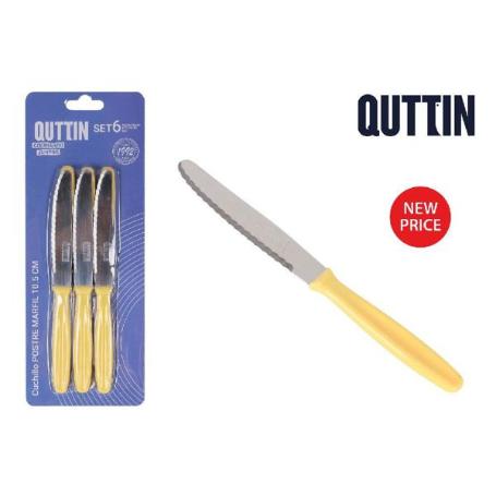 QUTTIN JUEGO 6 CUCHILLO SIERRA 10,5 CMS MANGO MARFIL