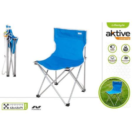 AKTIVE SILLA PLEGABLE CAMPING 43X43X71 CMS TUBO DE ACERO 110 KGS