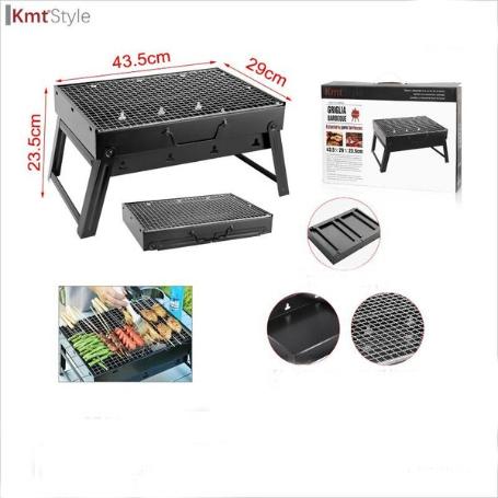 BARBACOA PLEGABLE DE SOBREMESA CON REJILLA 23X43X29 CMS KMTSTYLE