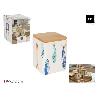 TARRO COCINA CUADRADO 9X9X12 CMS. CON TAPA BAMBU PEIXE LAMEDITERRANEA
