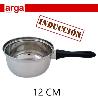 12 CMS CAZO CACILLO ECONOMICO  INOXIDABLE  PARA INDUCCION CON MANGO NEGRO ARGA