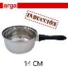 14 CMS CAZO CACILLO ECONOMICO  INOXIDABLE  PARA INDUCCION CON MANGO NEGRO ARGA