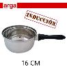 16 CMS CAZO CACILLO ECONOMICO  INOXIDABLE  PARA INDUCCION CON MANGO NEGRO ARGA